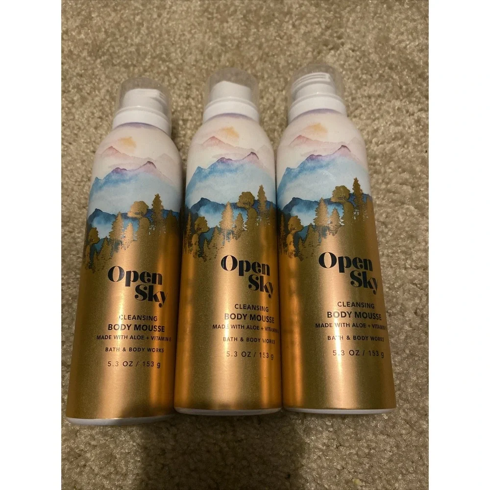 Bath & Body Works Open‎ Sky Cleansing Body Mousse 5.3 oz 3x